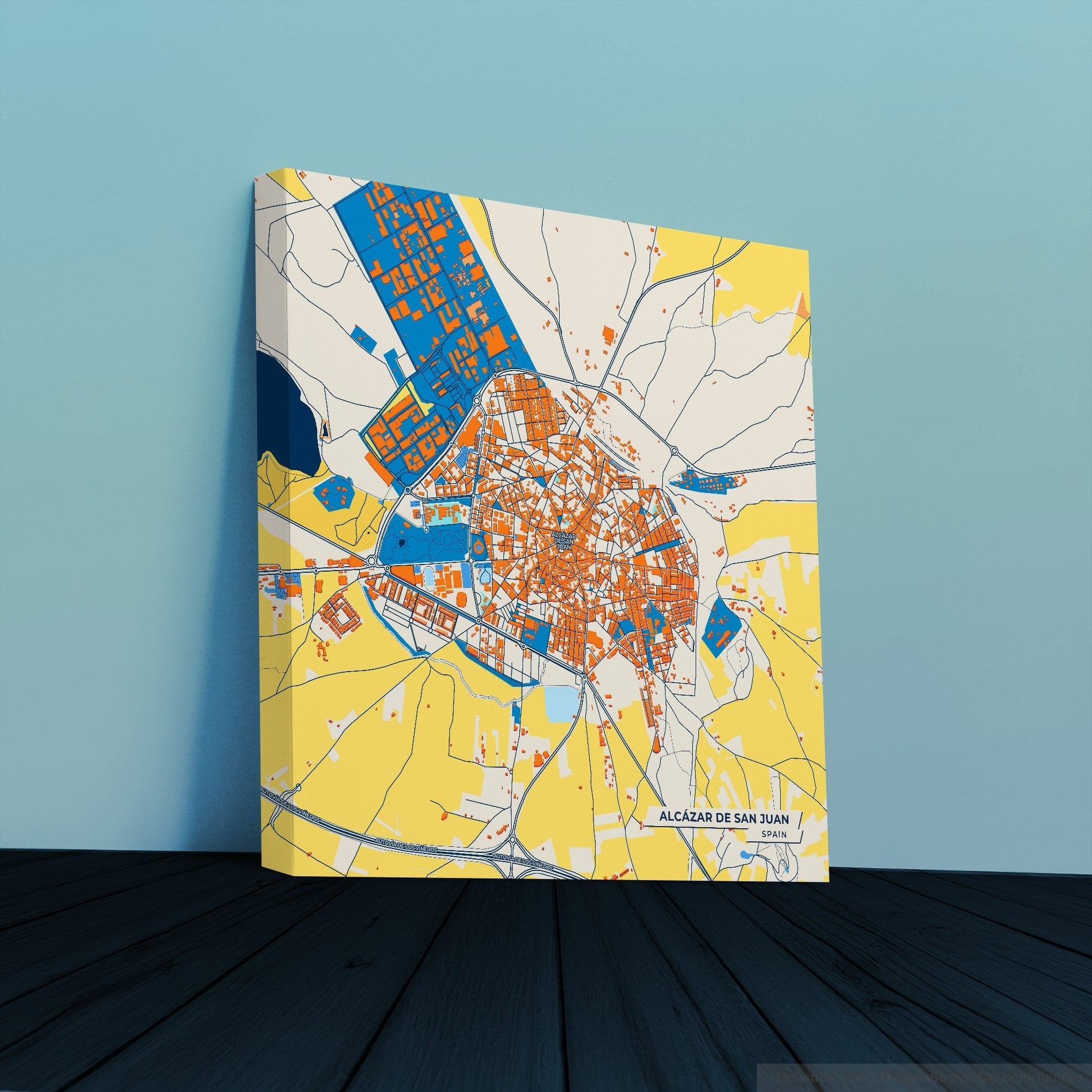 Alcázar De San Juan Spain Colorful City Map Canvas Print