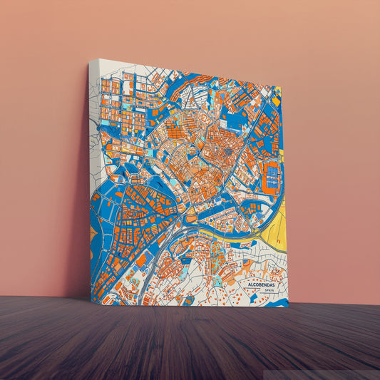 Alcobendas Spain Colorful City Map Canvas Print