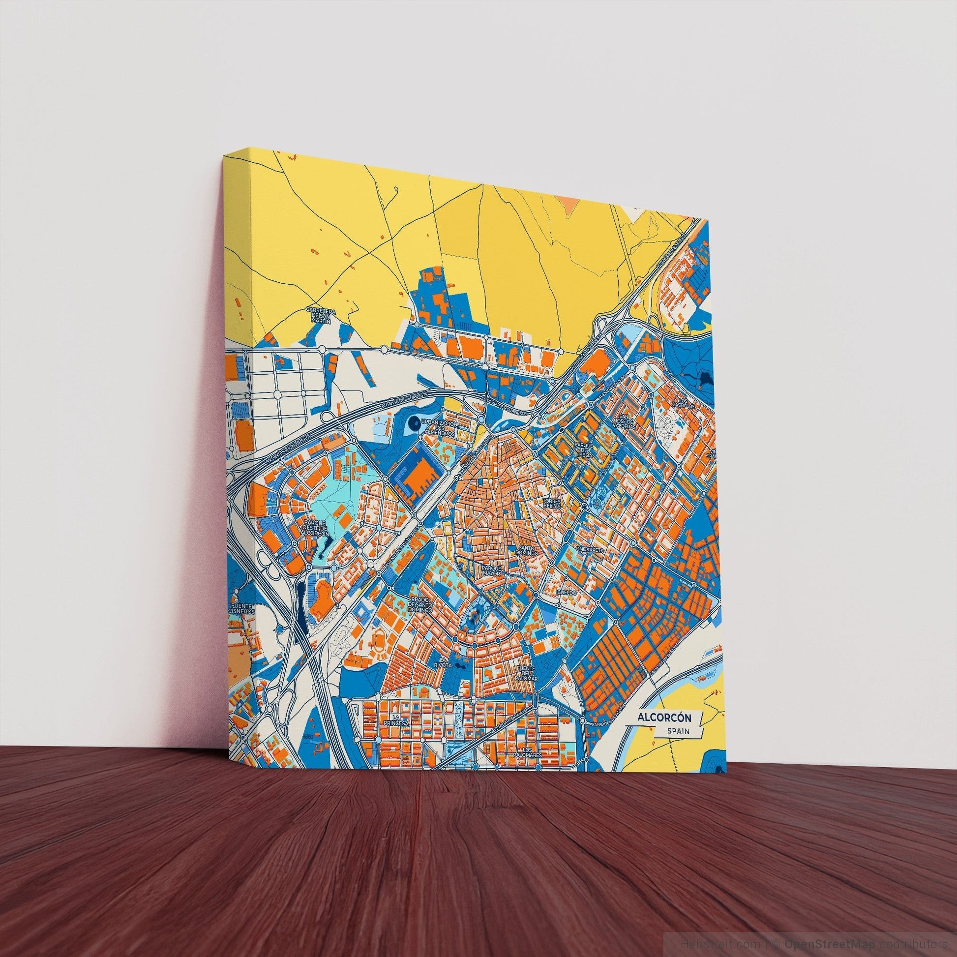 Alcorcón Spain Colorful City Map Canvas Print