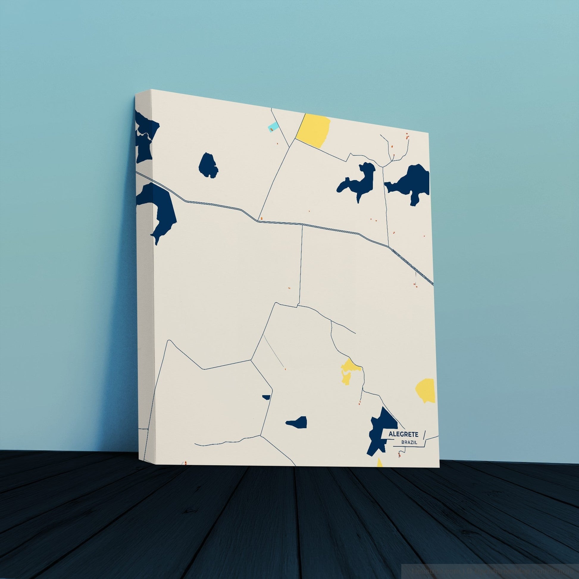 Alegrete Brazil Colorful City Map Canvas Print
