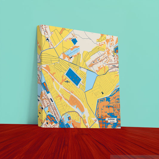 Алексин Russia Colorful City Map Canvas Print