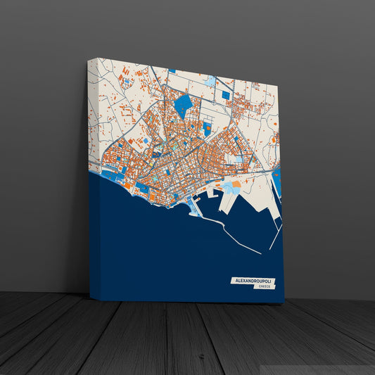 Αλεξανδρουπολη Greece Colorful City Map Canvas Print