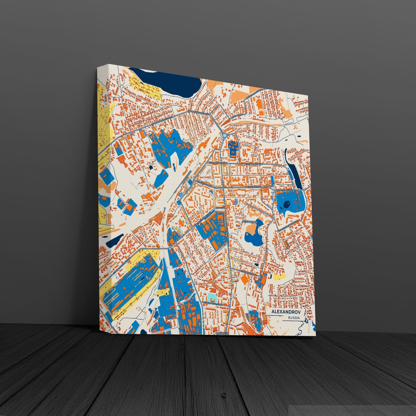 Александров Russia Colorful City Map Canvas Print