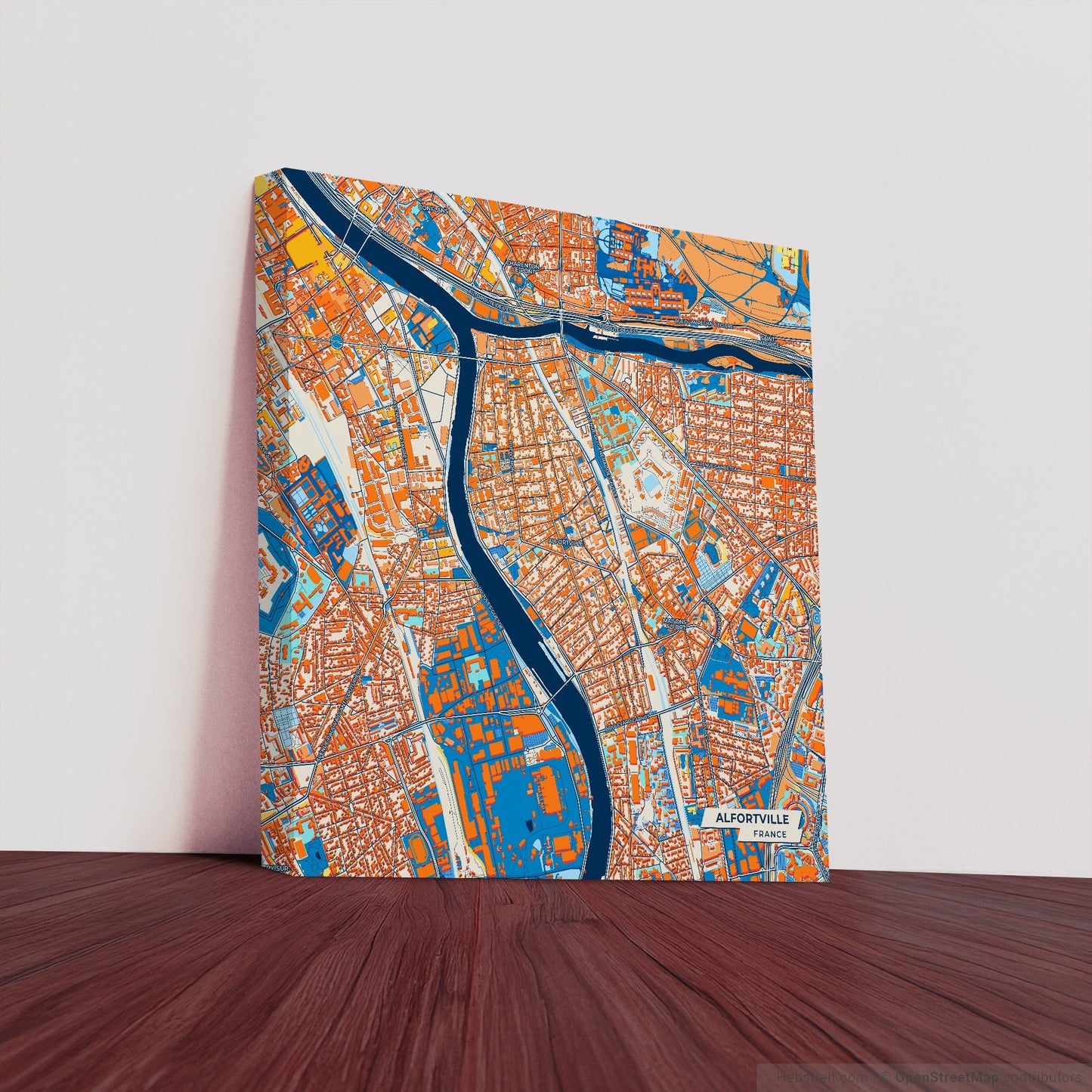 Alfortville France Colorful City Map Canvas Print