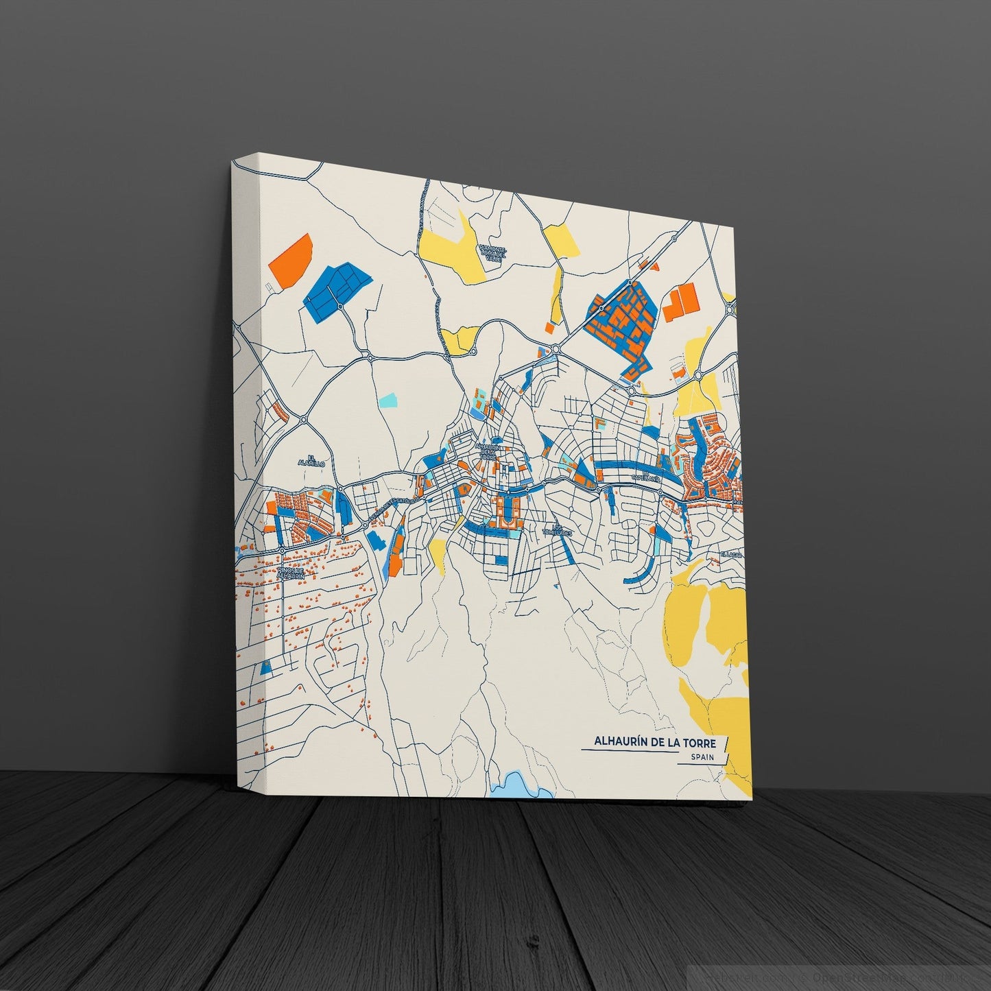 Alhaurín De La Torre Spain Colorful City Map Canvas Print