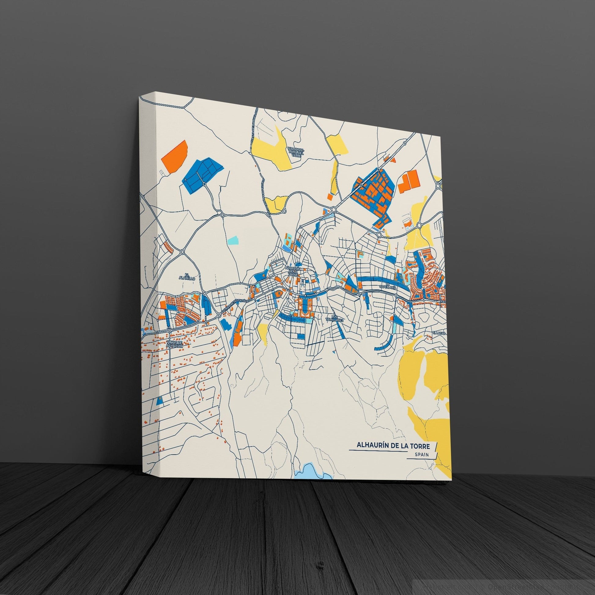 Alhaurín De La Torre Spain Colorful City Map Canvas Print