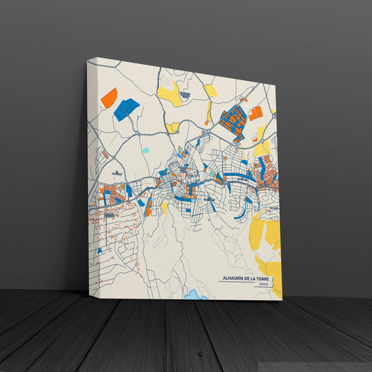 Alhaurín De La Torre Spain Colorful City Map Canvas Print