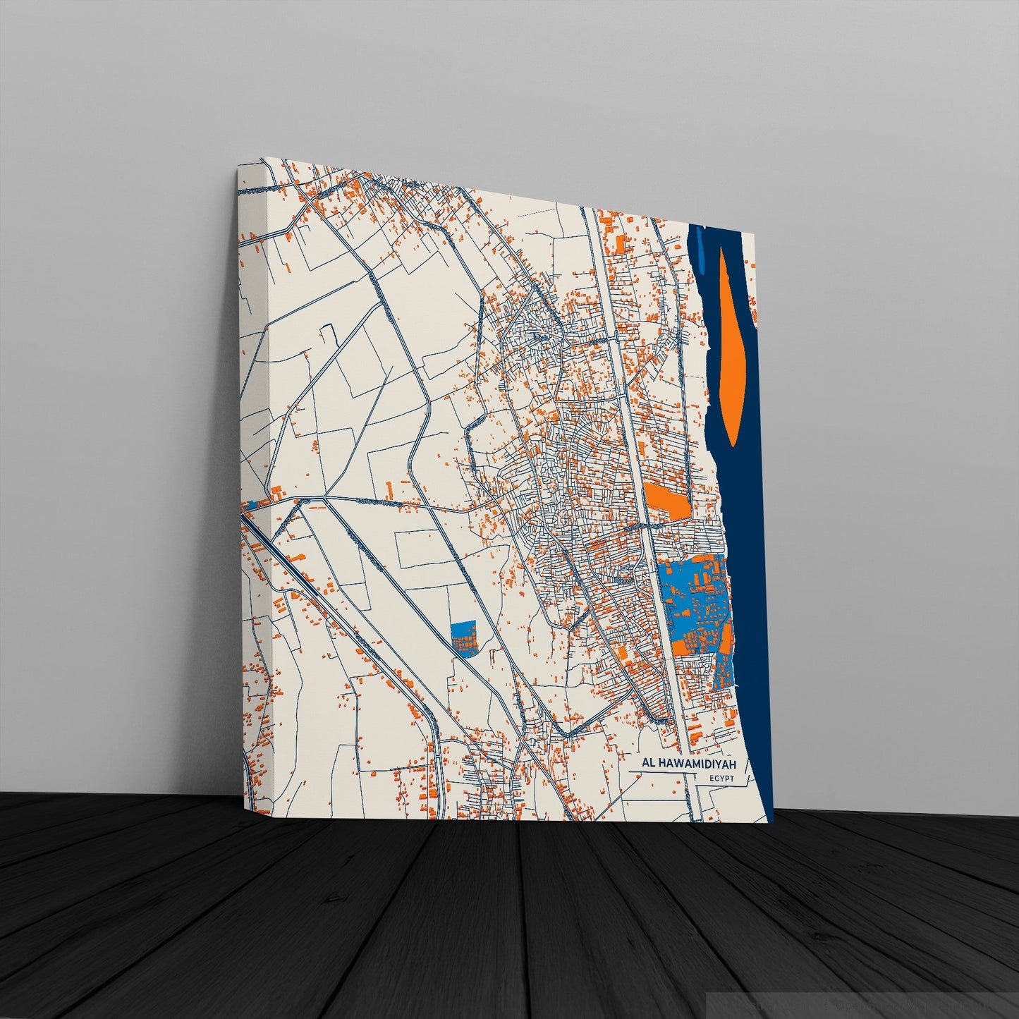 Al Hawamidiyah Egypt Colorful City Map Canvas Print