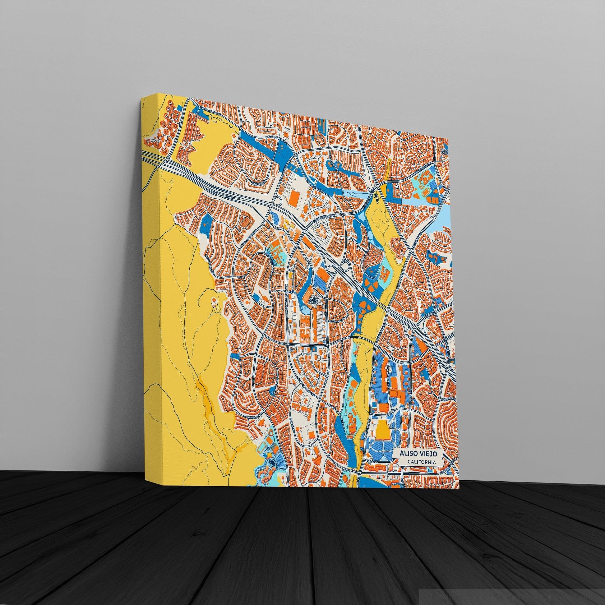 Aliso Viejo California Colorful City Map Canvas Print