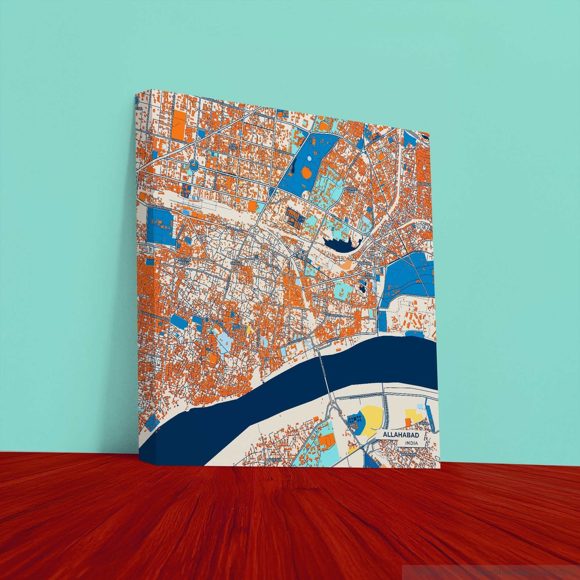 Allahabad India Colorful City Map Canvas Print