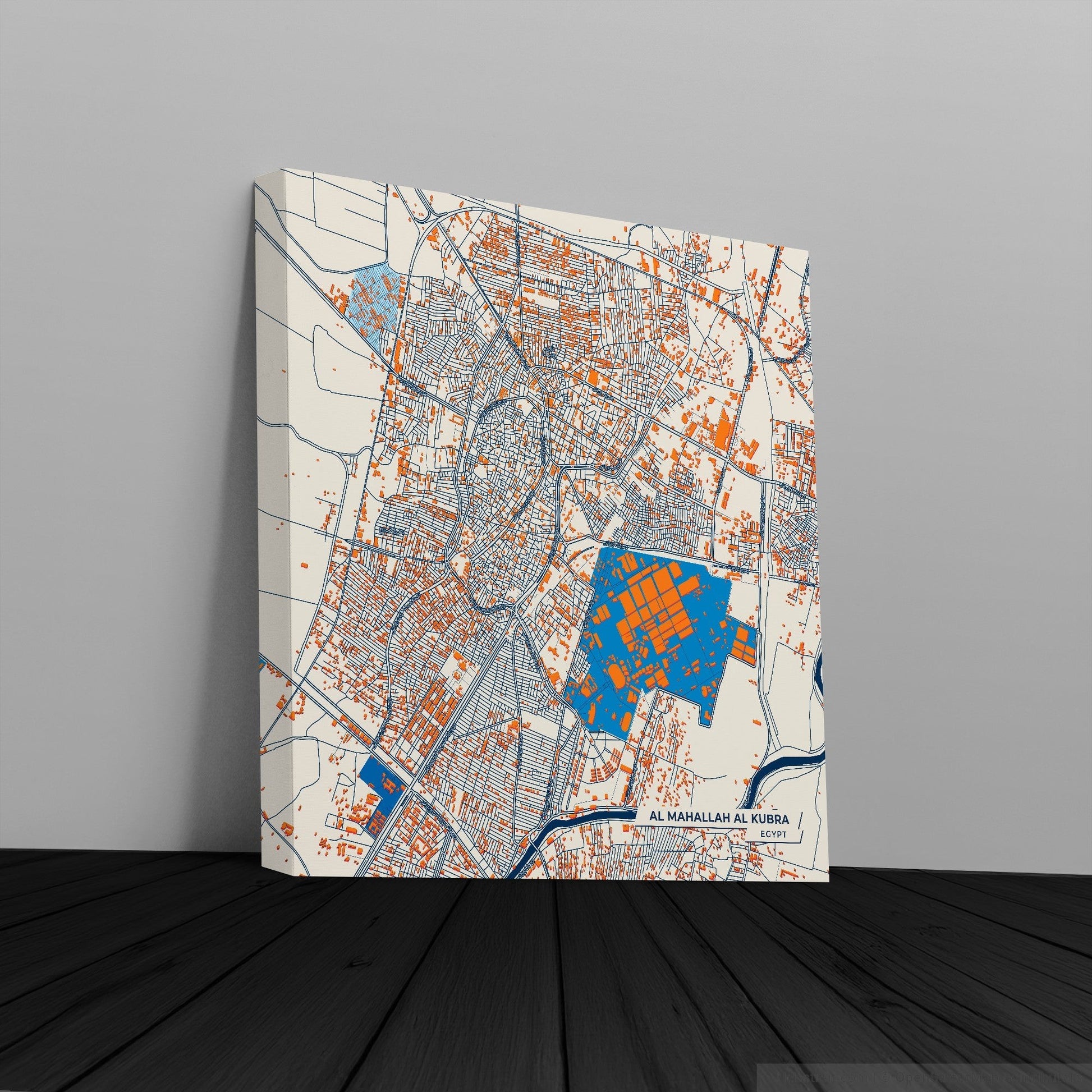 Al Mahallah Al Kubra Egypt Colorful City Map Canvas Print