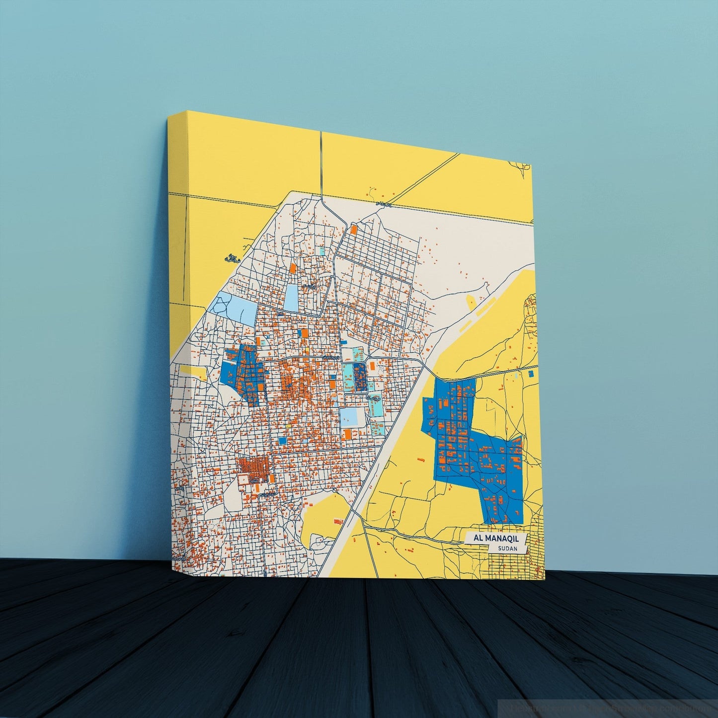 Al Manaqil Sudan Colorful City Map Canvas Print