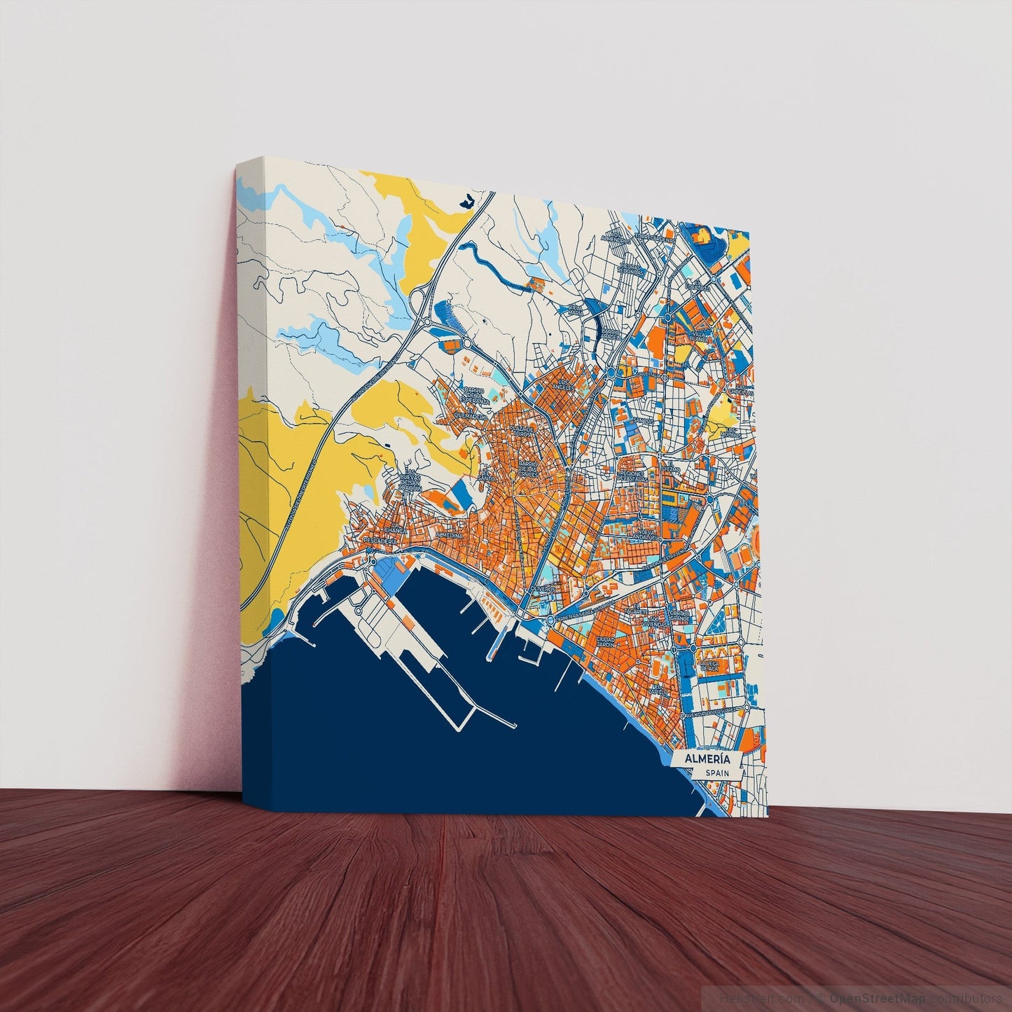 Almería Spain Colorful City Map Canvas Print