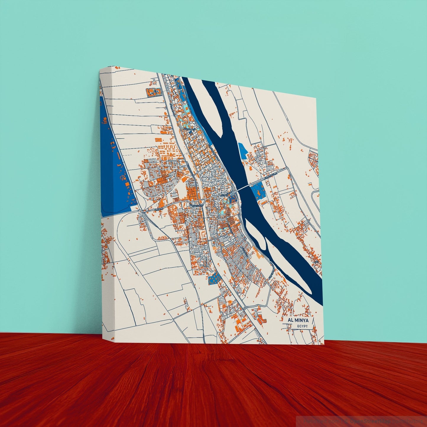 Al Minya Egypt Colorful City Map Canvas Print