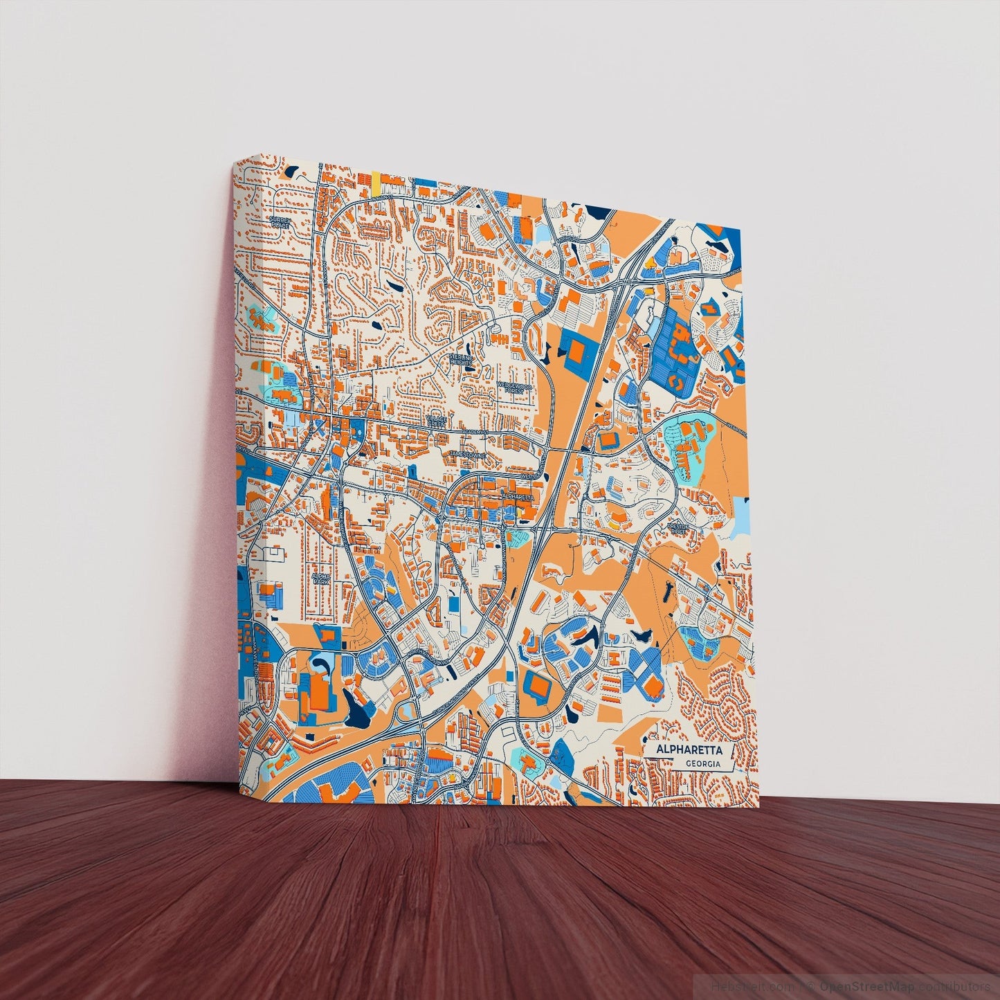 Alpharetta Georgia Colorful City Map Canvas Print