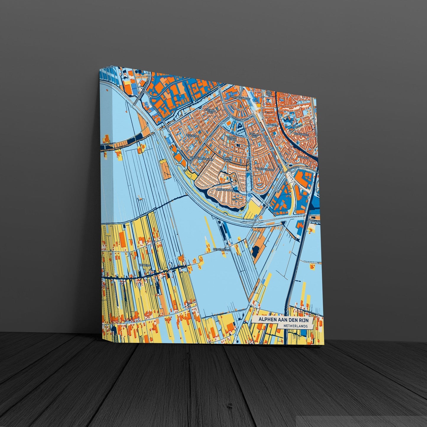 Alphenaandenrijn Netherlands Colorful City Map Canvas Print