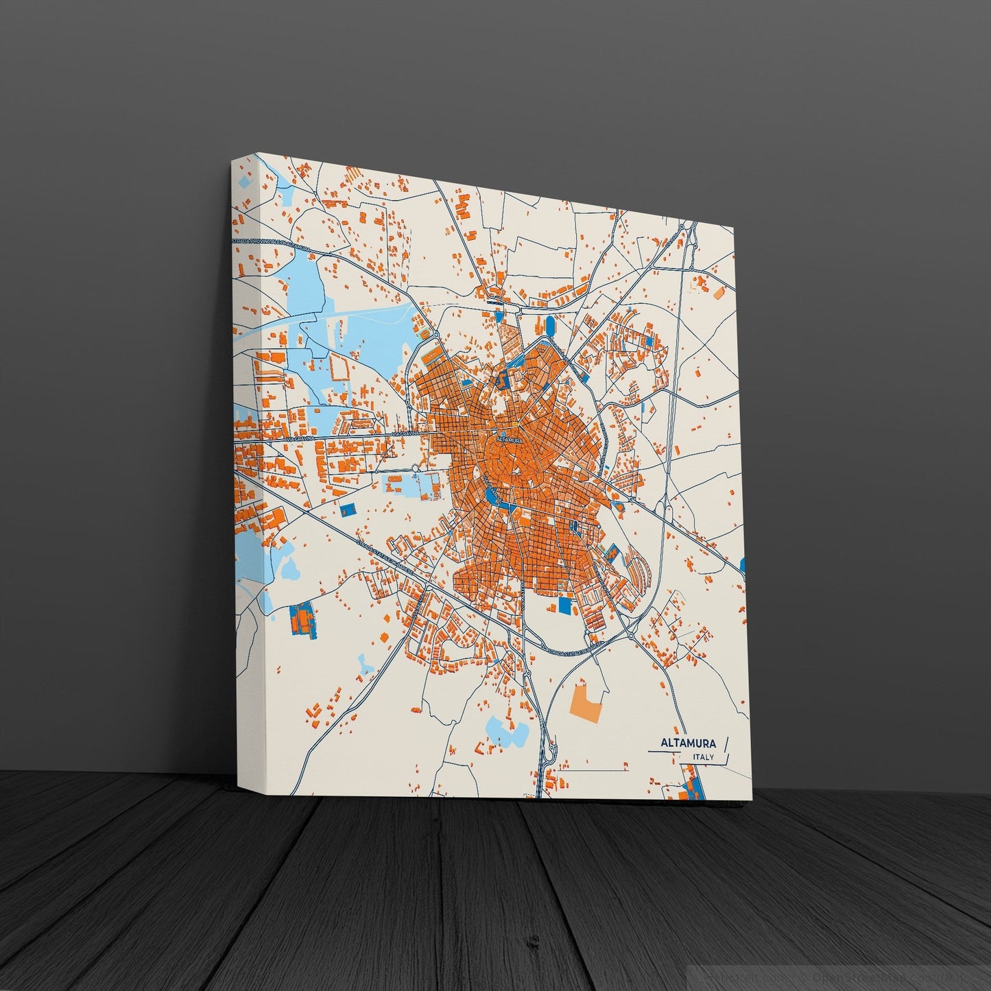 Altamura Italy Colorful City Map Canvas Print