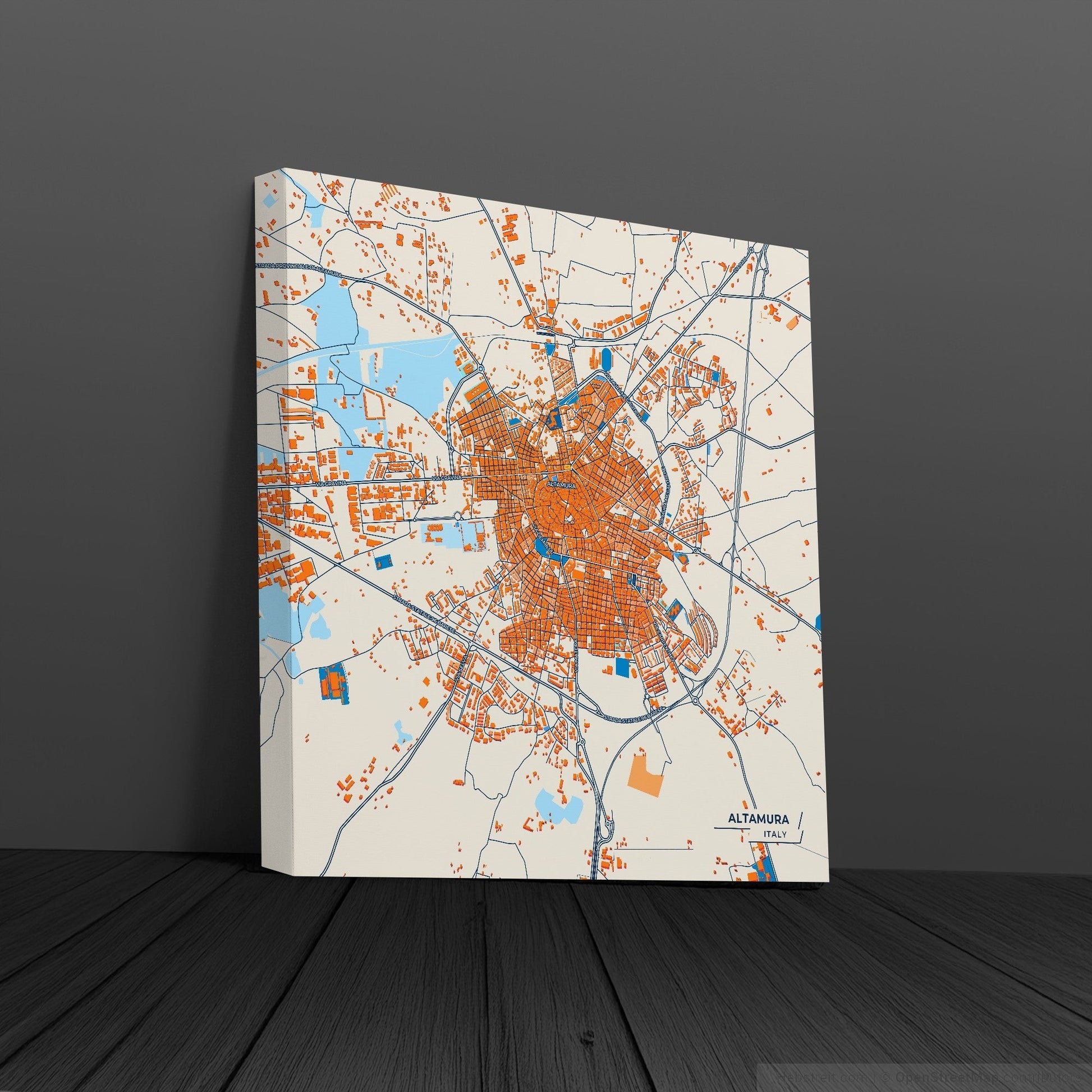 Altamura Italy Colorful City Map Canvas Print
