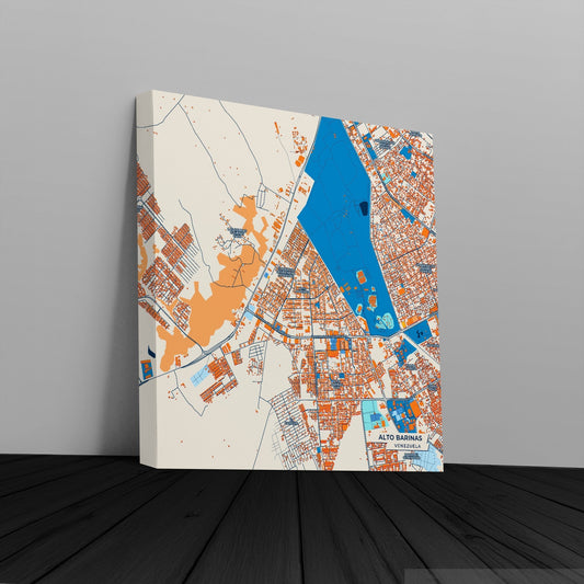 Alto Barinas Venezuela Colorful City Map Canvas Print
