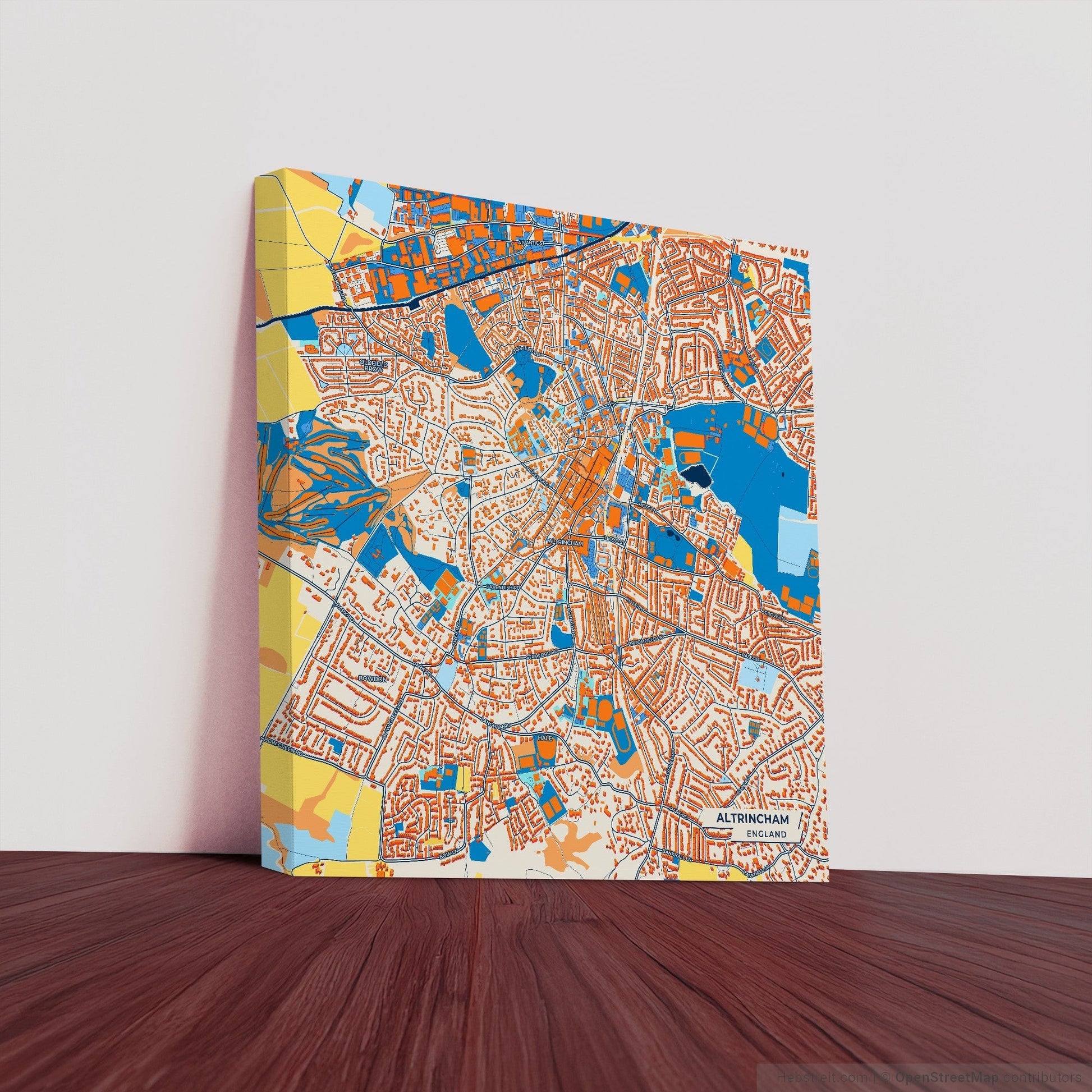 Altrincham England Colorful City Map Canvas Print