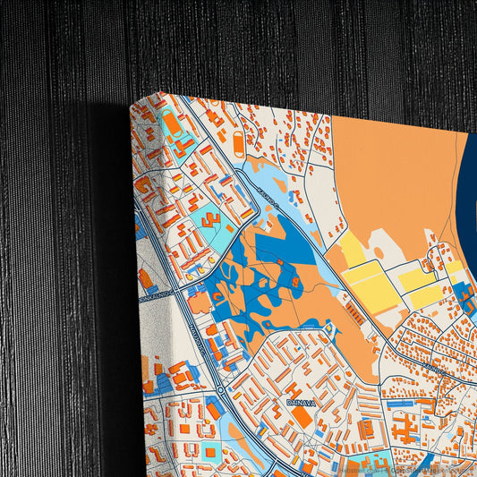 Alytus Lithuania Colorful City Map Canvas Print Detail