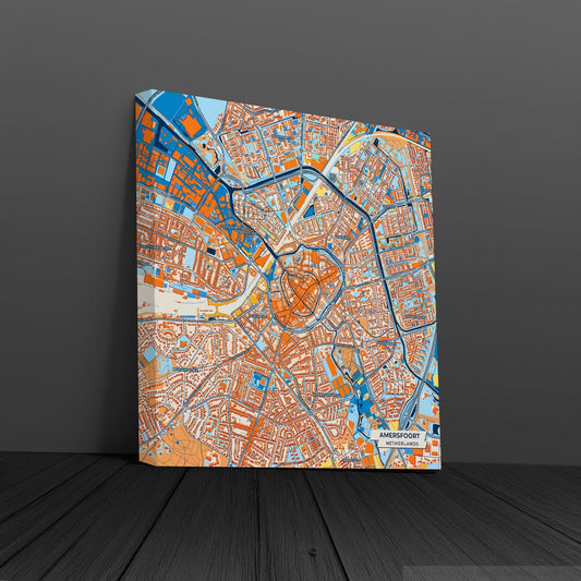 Amersfoort Netherlands Colorful City Map Canvas Print