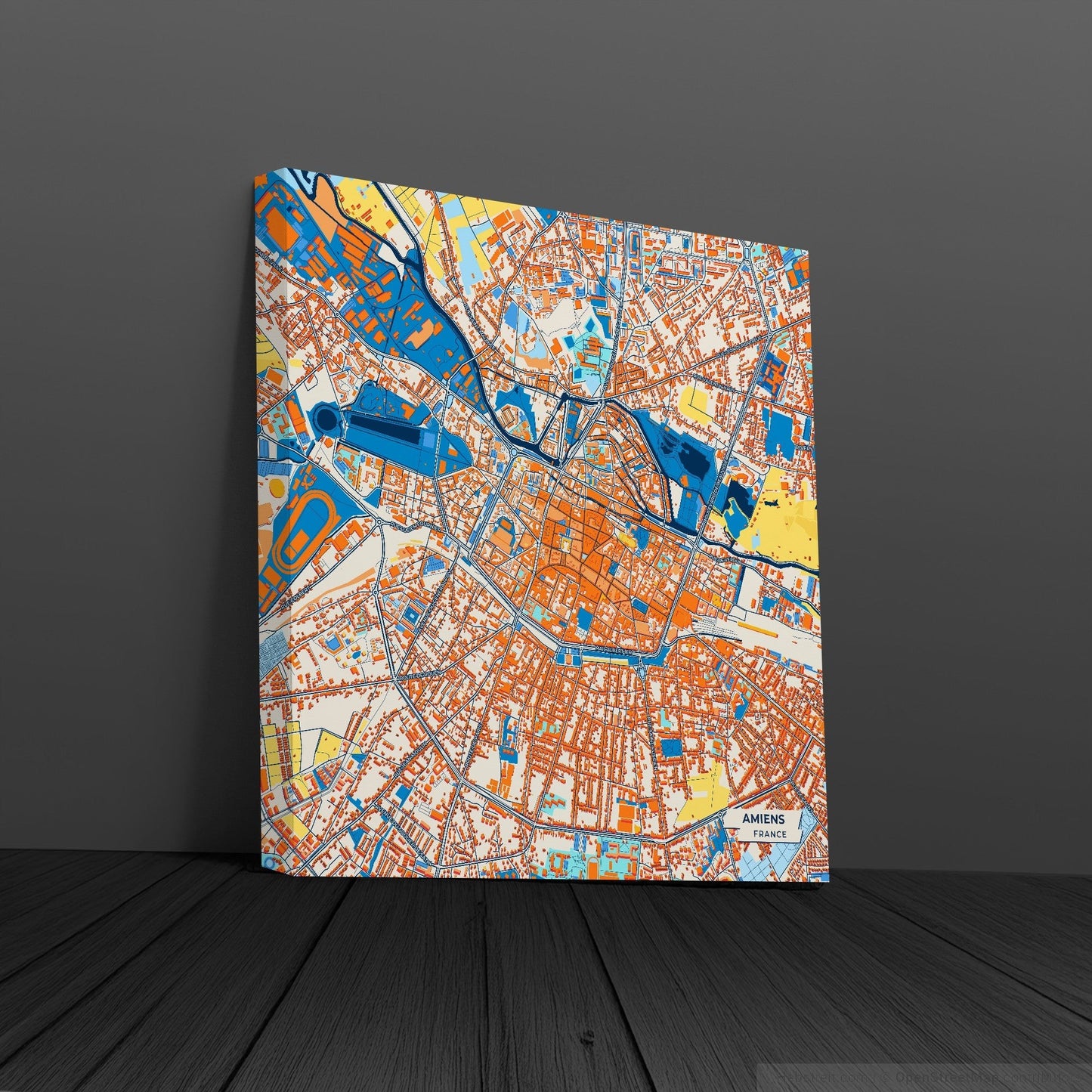 Amiens France Colorful City Map Canvas Print