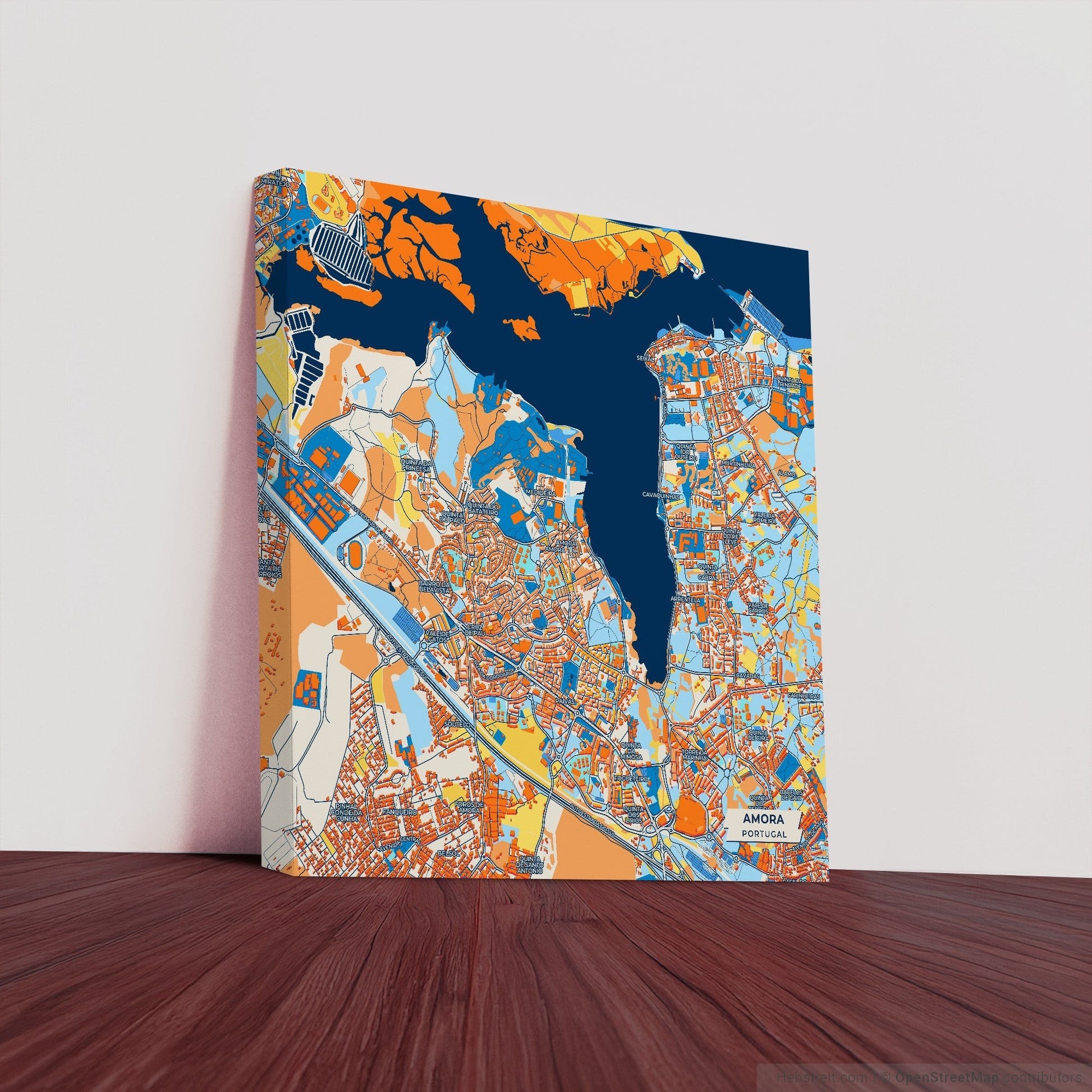 Amora Portugal Colorful City Map Canvas Print