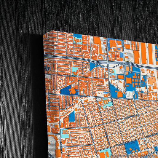 Anaheim California Colorful City Map Canvas Print Detail