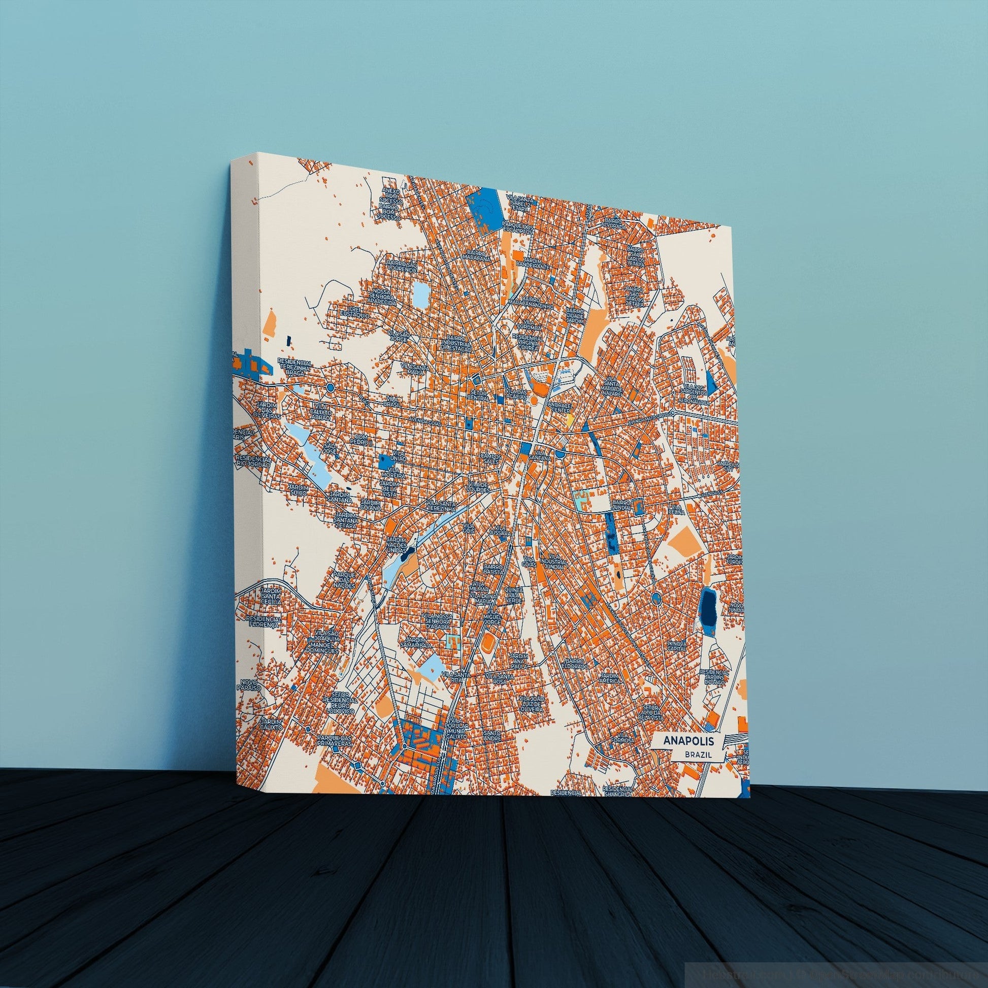 Anapolis Brazil Colorful City Map Canvas Print