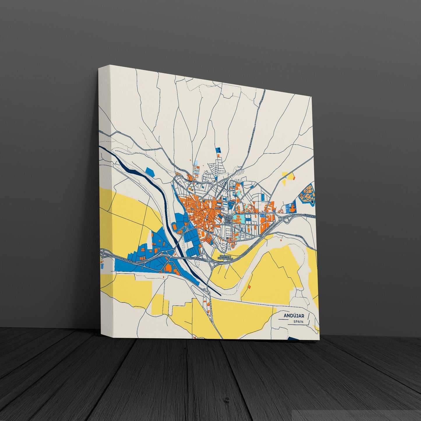 Andújar Spain Colorful City Map Canvas Print