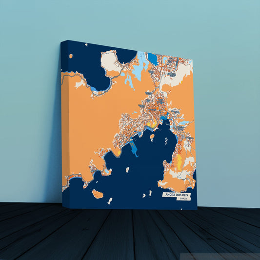 Angra Dos Reis Brazil Colorful City Map Canvas Print