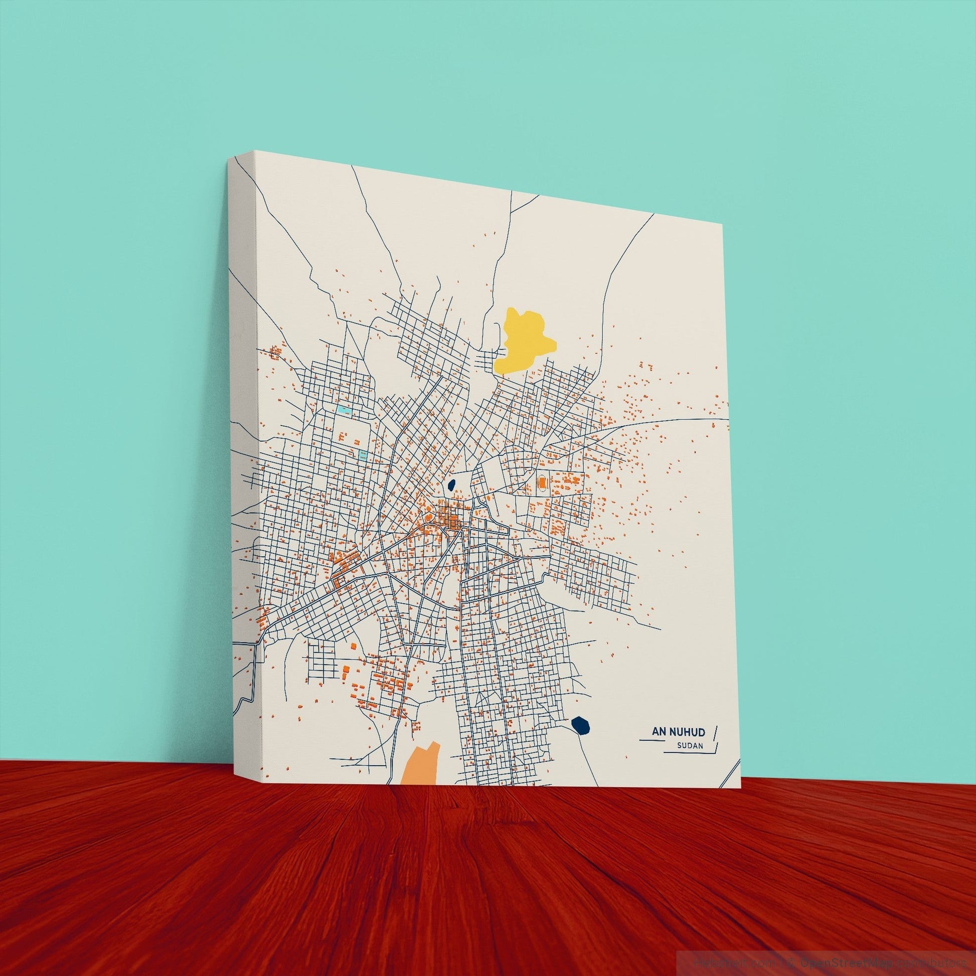 An Nuhud Sudan Colorful City Map Canvas Print