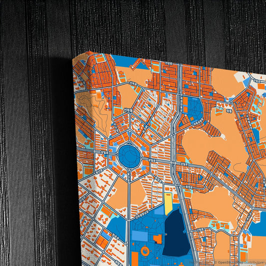 Ansan South Korea Colorful City Map Canvas Print Detail