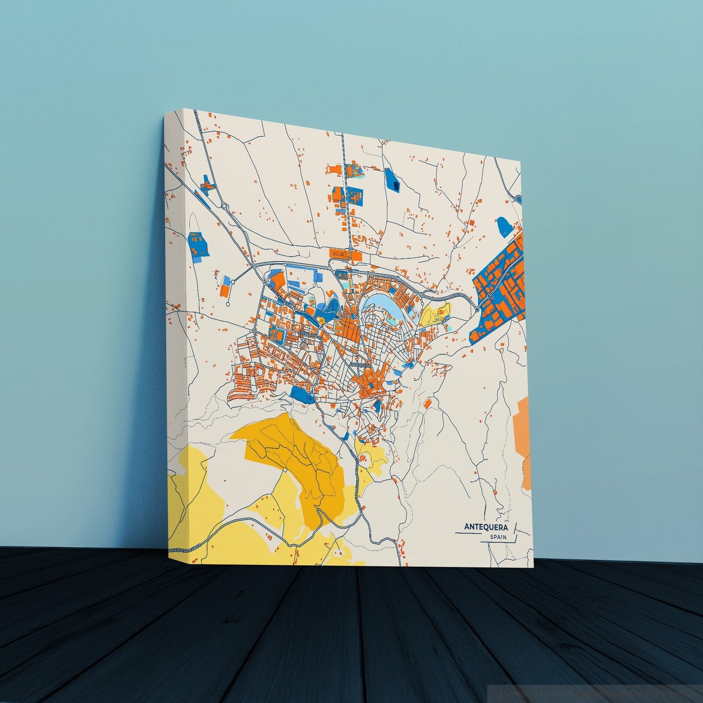 Antequera Spain Colorful City Map Canvas Print