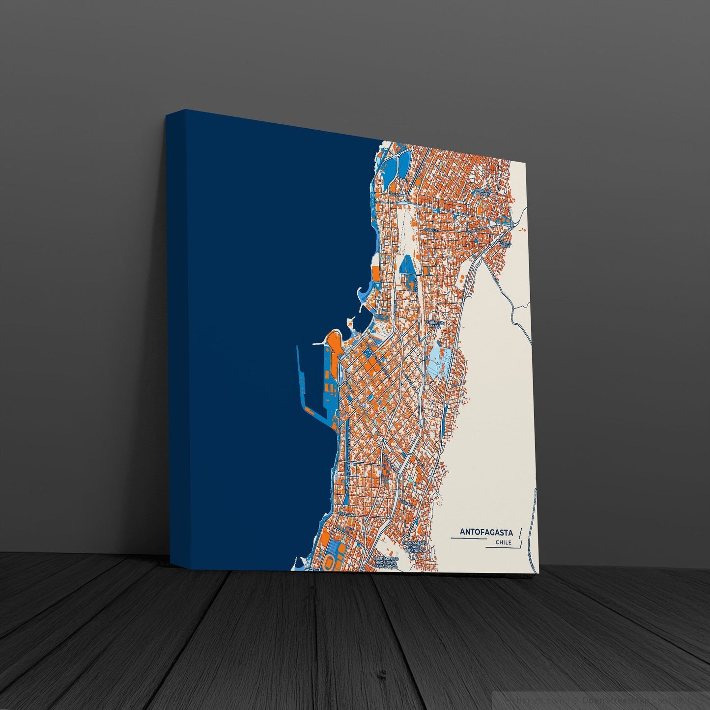 Antofagasta Chile Colorful City Map Canvas Print