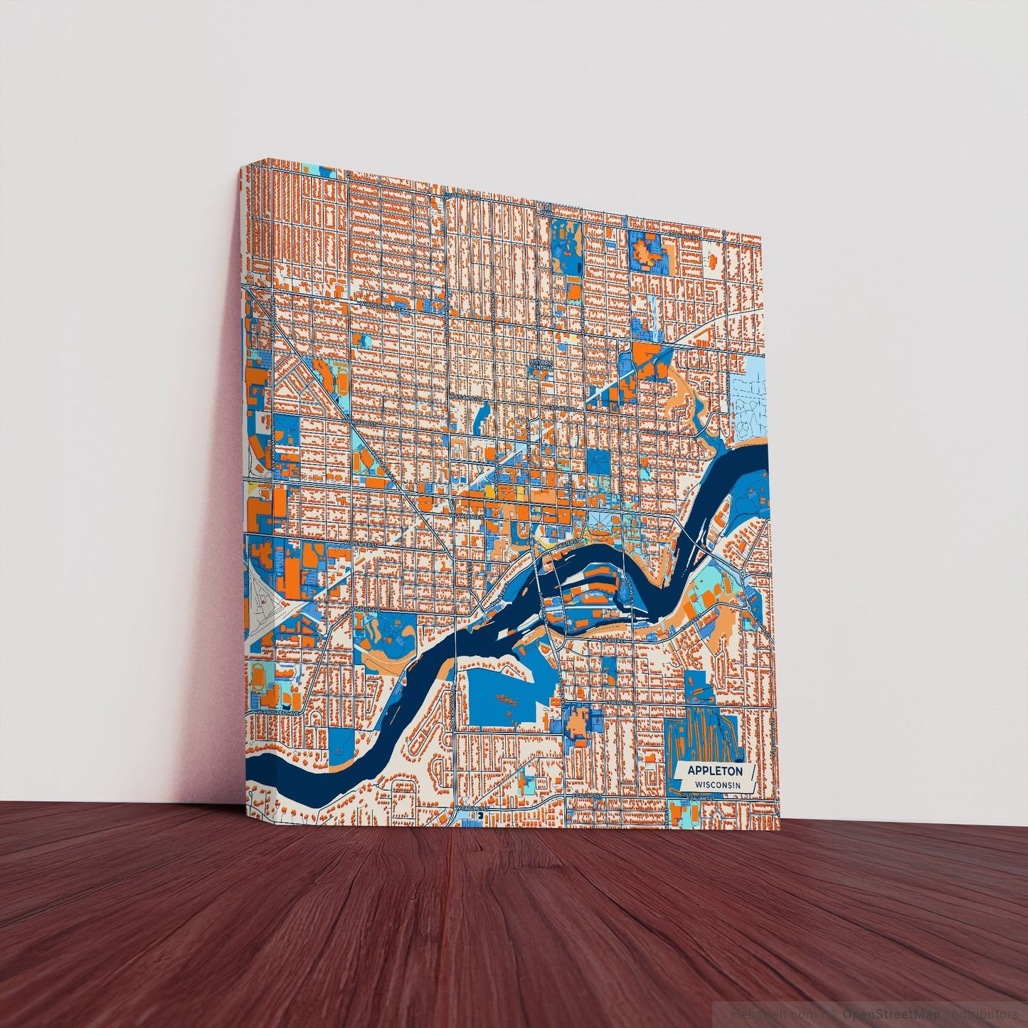 Appleton Wisconsin Colorful City Map Canvas Print