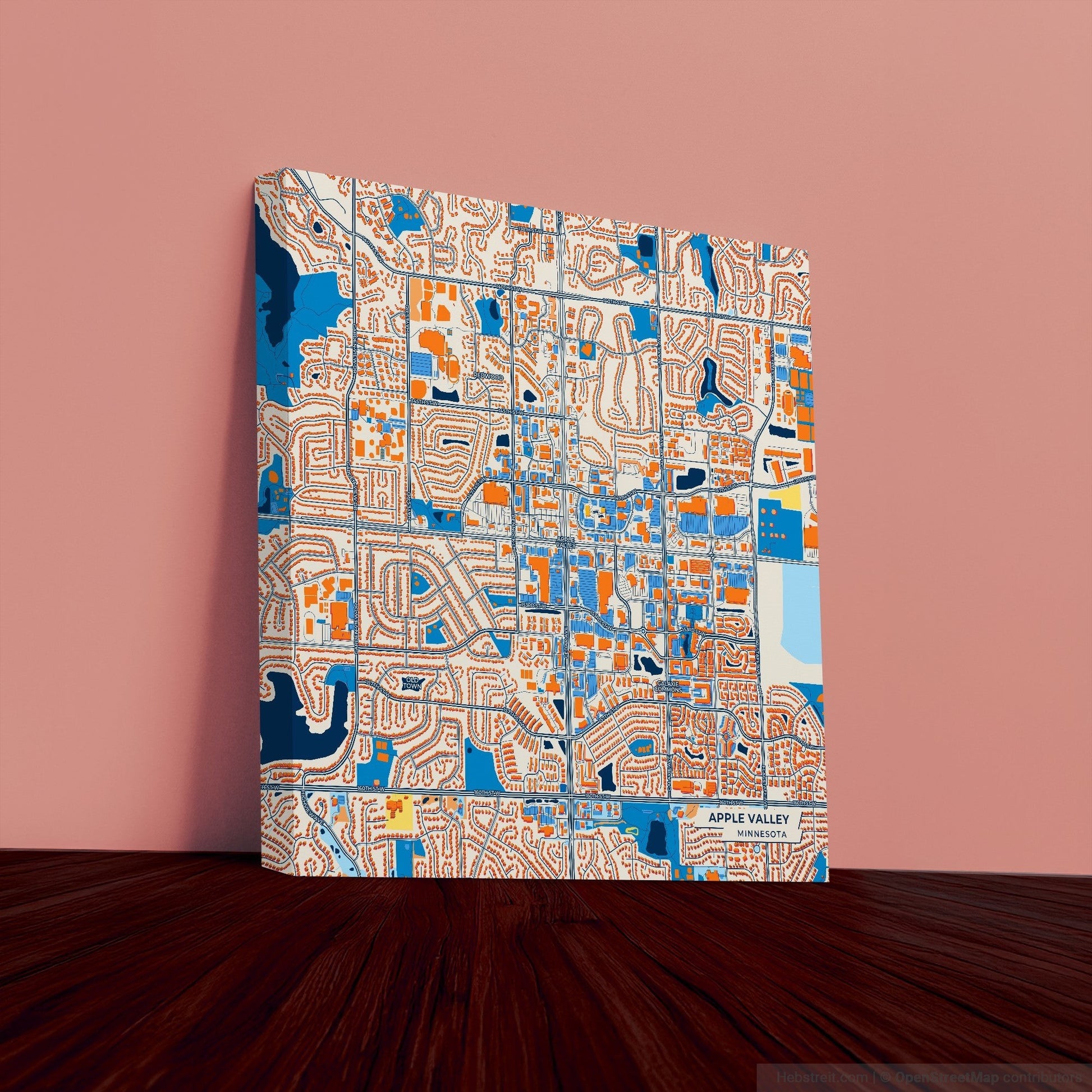 Apple Valley Minnesota Colorful City Map Canvas Print