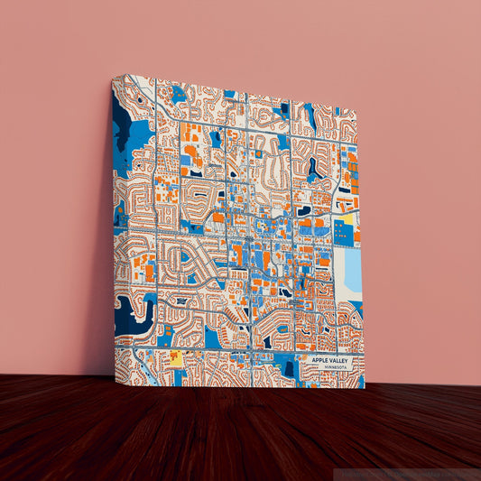 Apple Valley Minnesota Colorful City Map Canvas Print