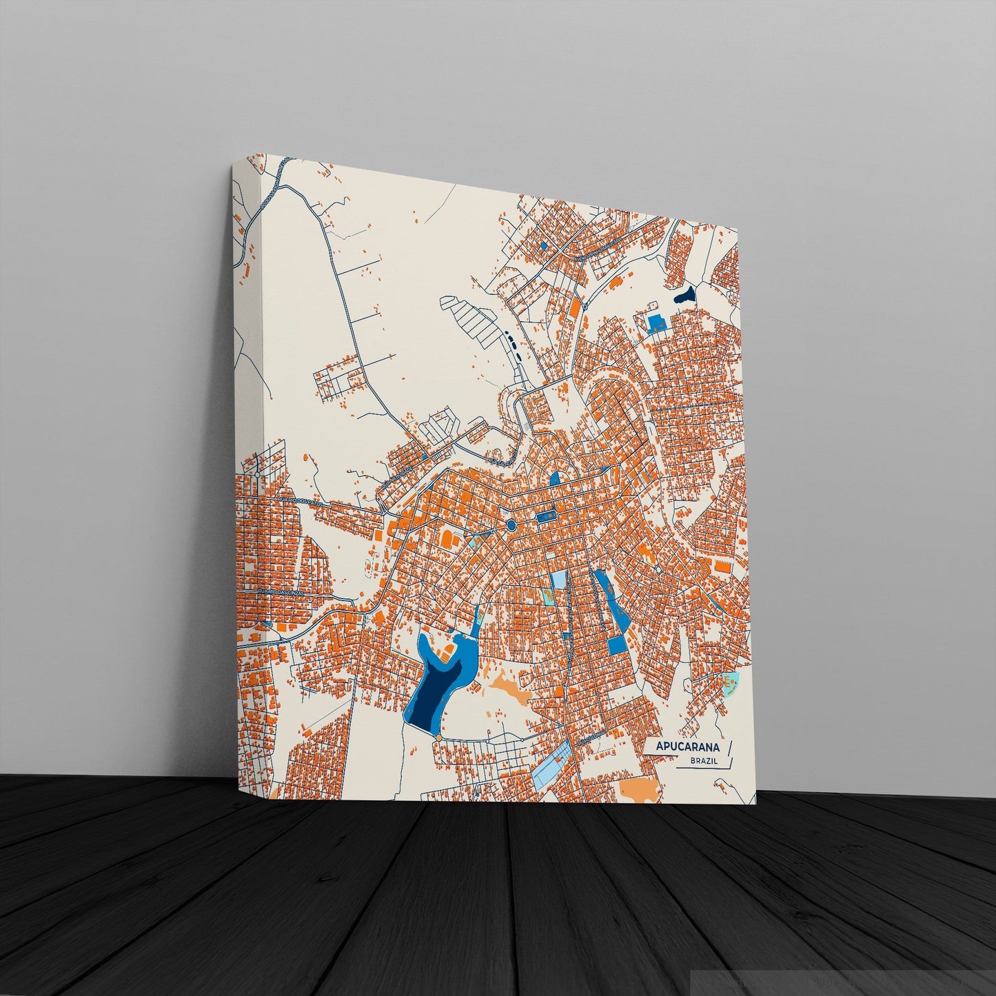 Apucarana Brazil Colorful City Map Canvas Print