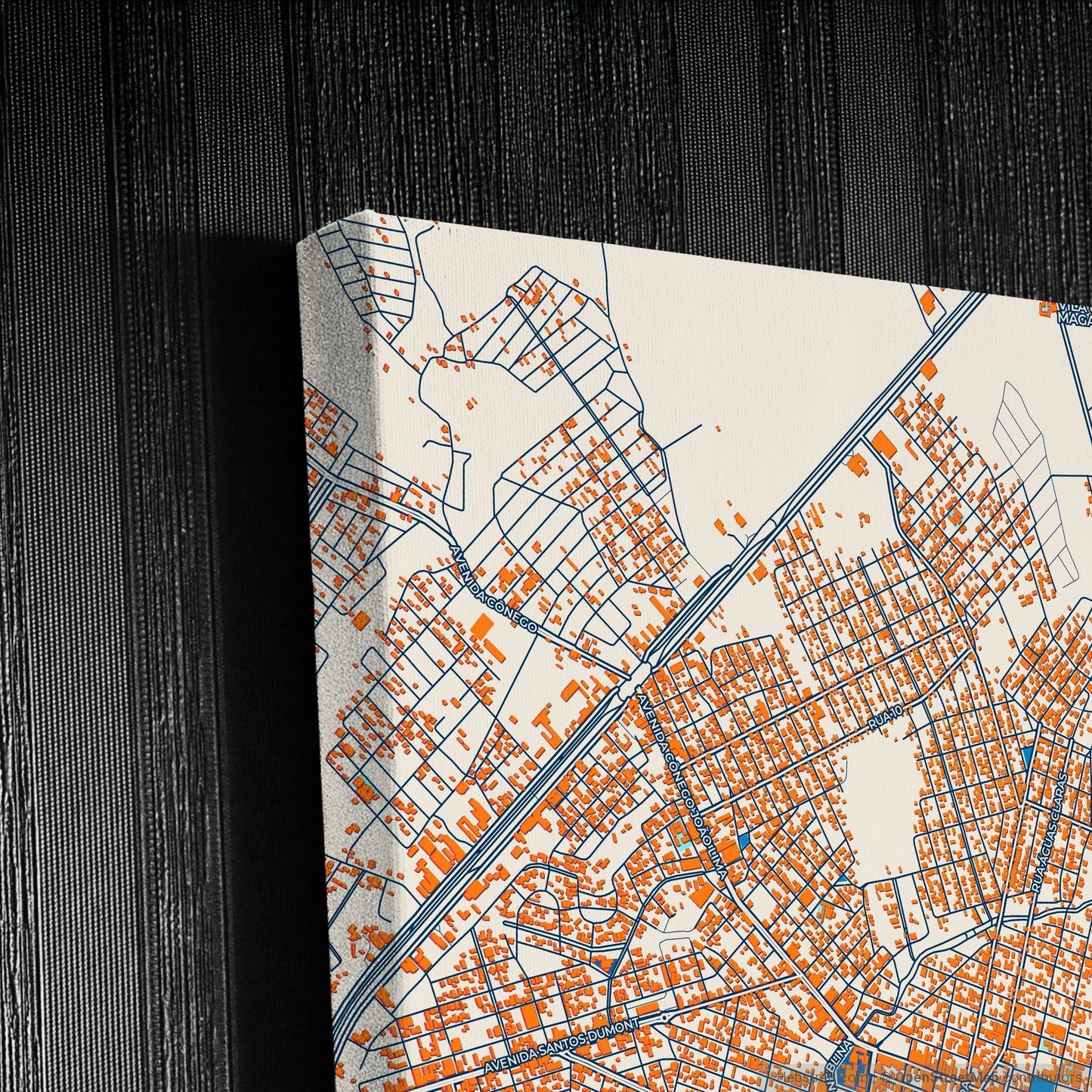 Araguaina Brazil Colorful City Map Canvas Print Detail