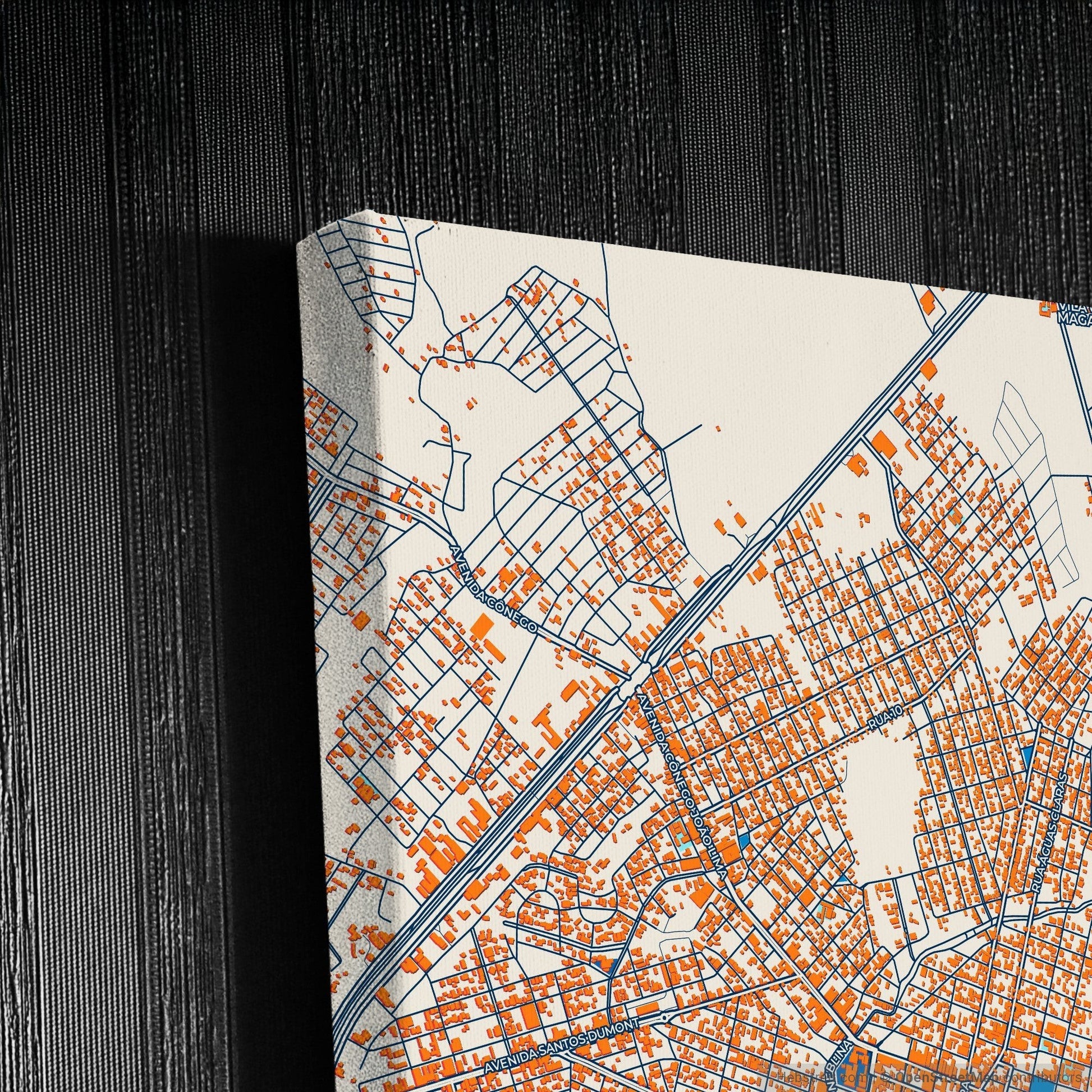 Araguaina Brazil Colorful City Map Canvas Print Detail