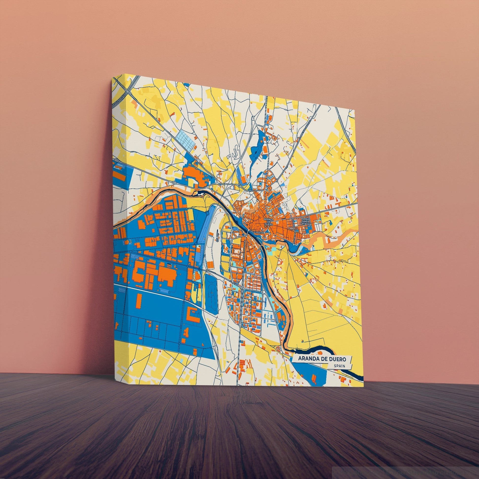 Aranda De Duero Spain Colorful City Map Canvas Print