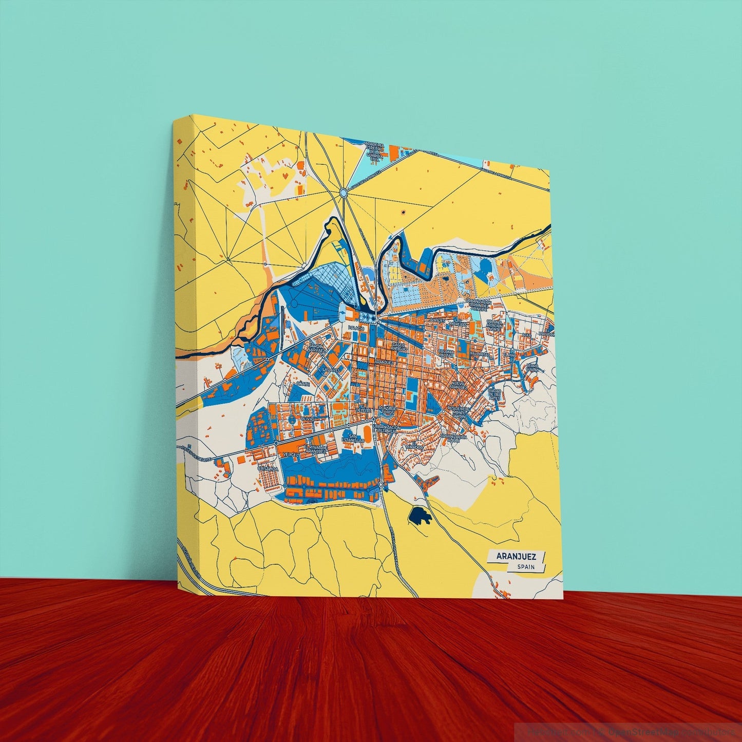 Aranjuez Spain Colorful City Map Canvas Print