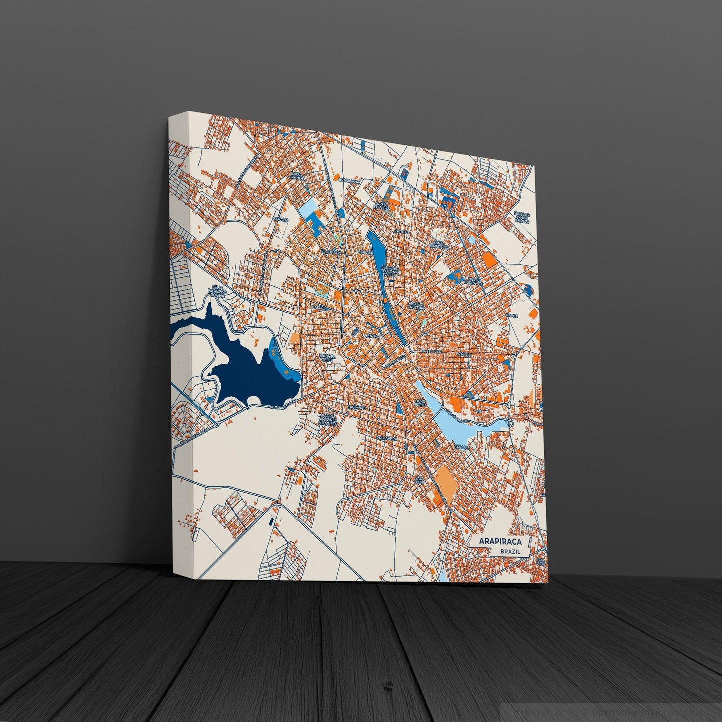 Arapiraca Brazil Colorful City Map Canvas Print