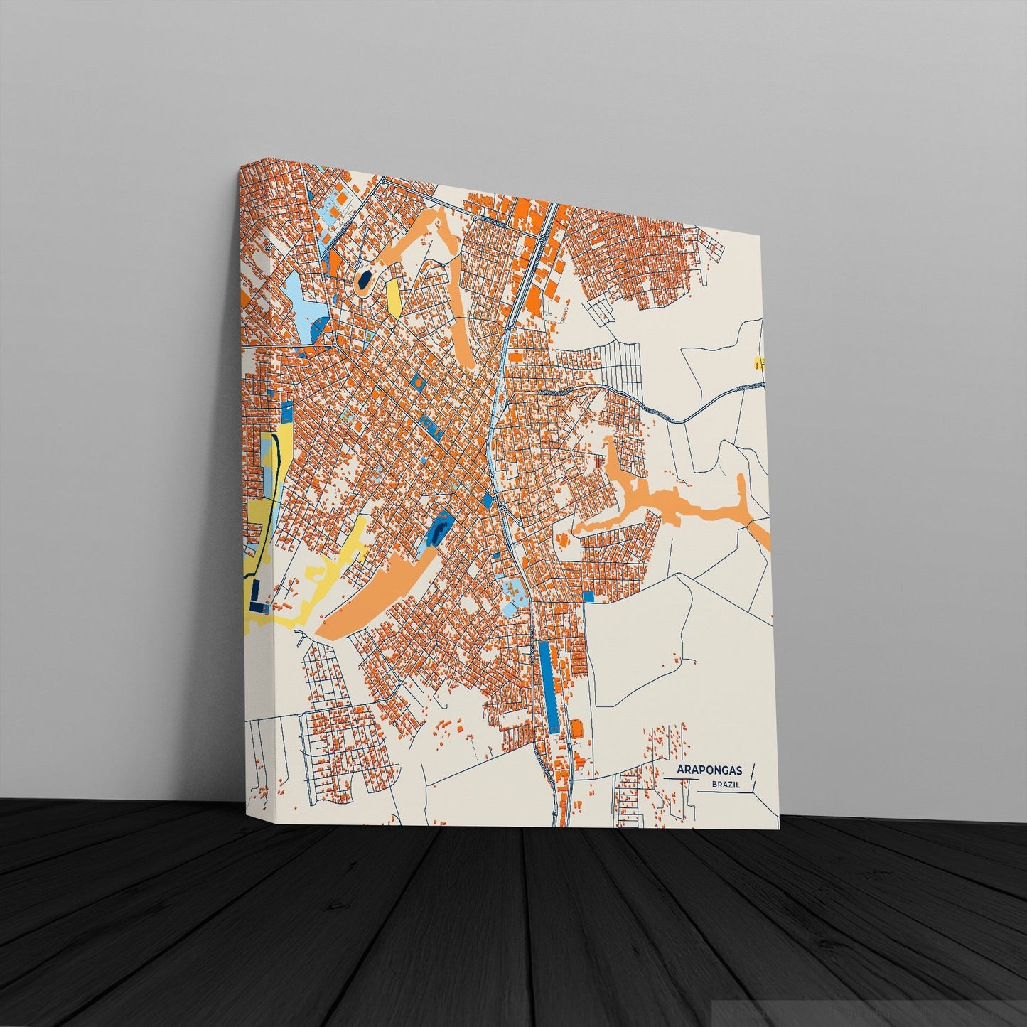 Arapongas Brazil Colorful City Map Canvas Print