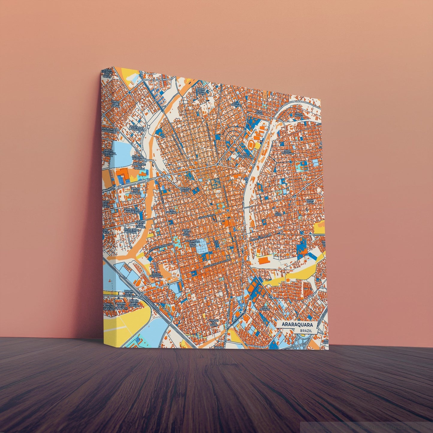 Araraquara Brazil Colorful City Map Canvas Print