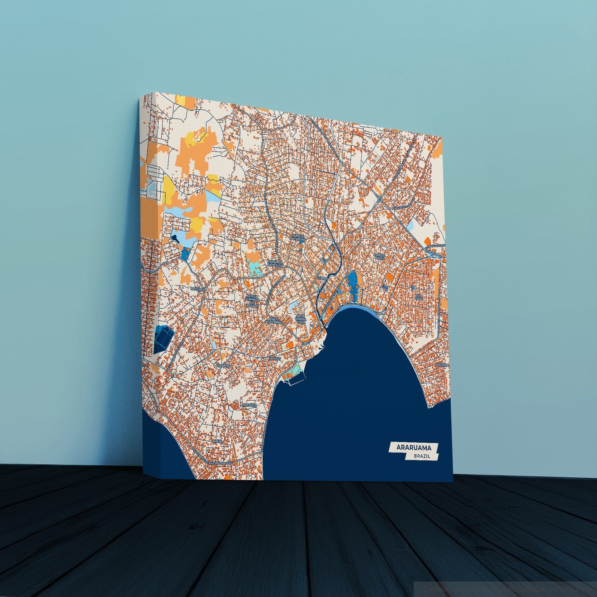 Araruama Brazil Colorful City Map Canvas Print