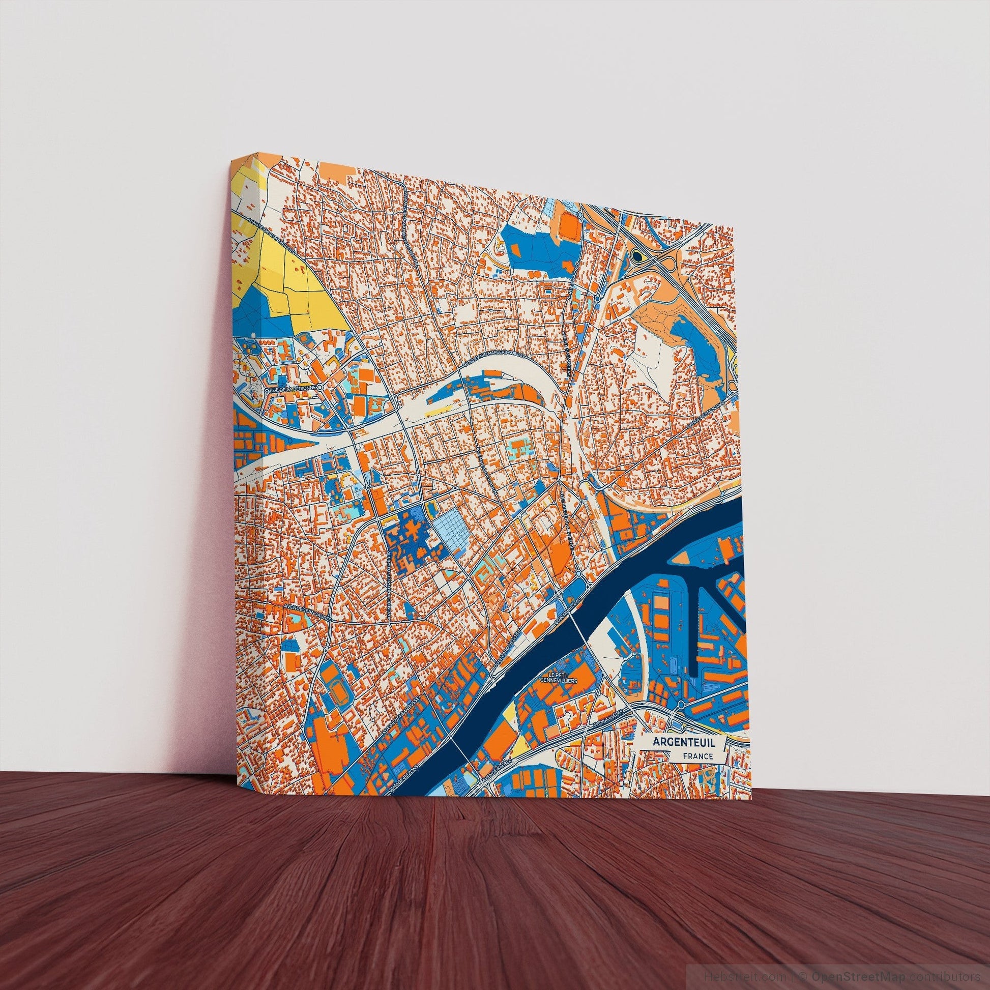 Argenteuil France Colorful City Map Canvas Print
