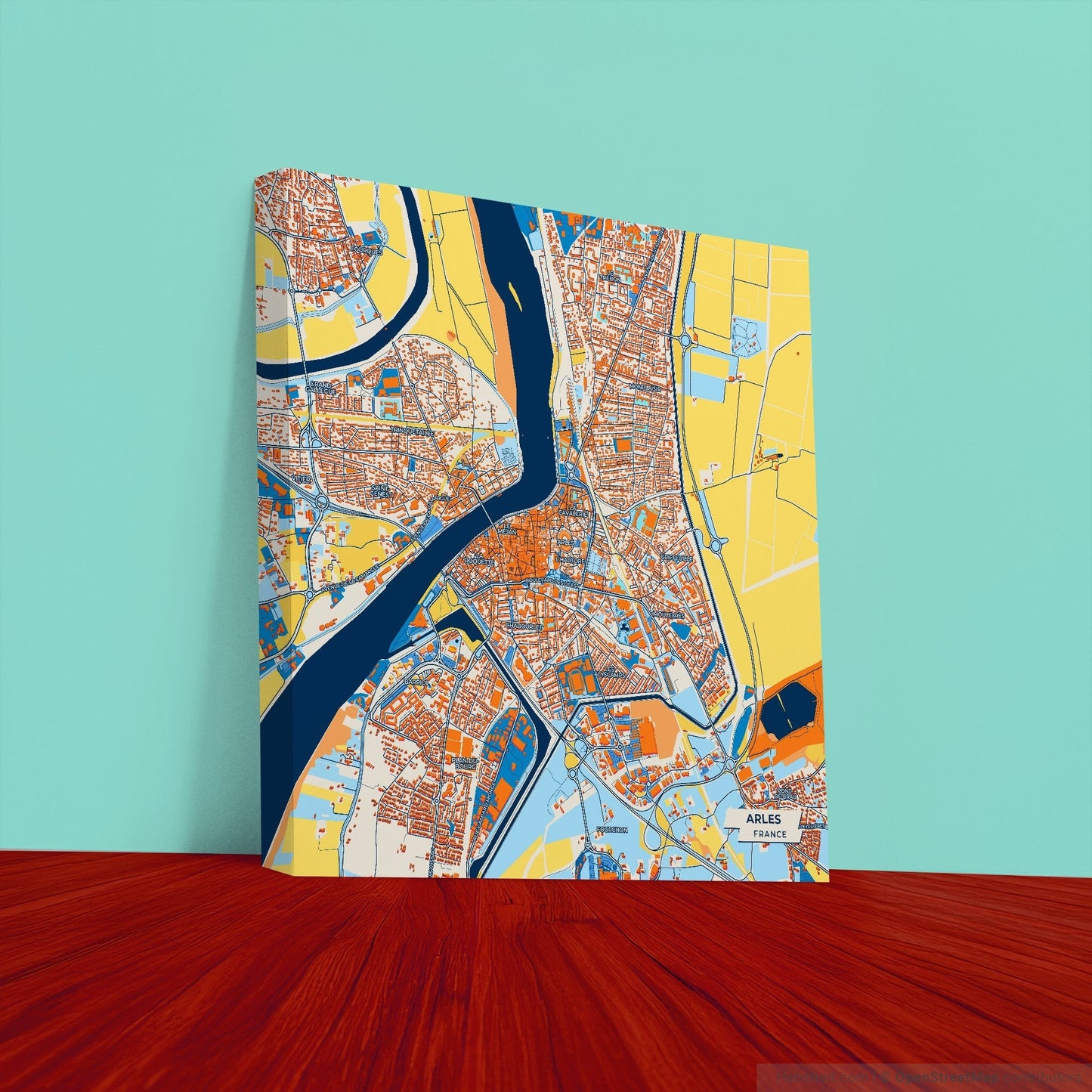 Arles France Colorful City Map Canvas Print